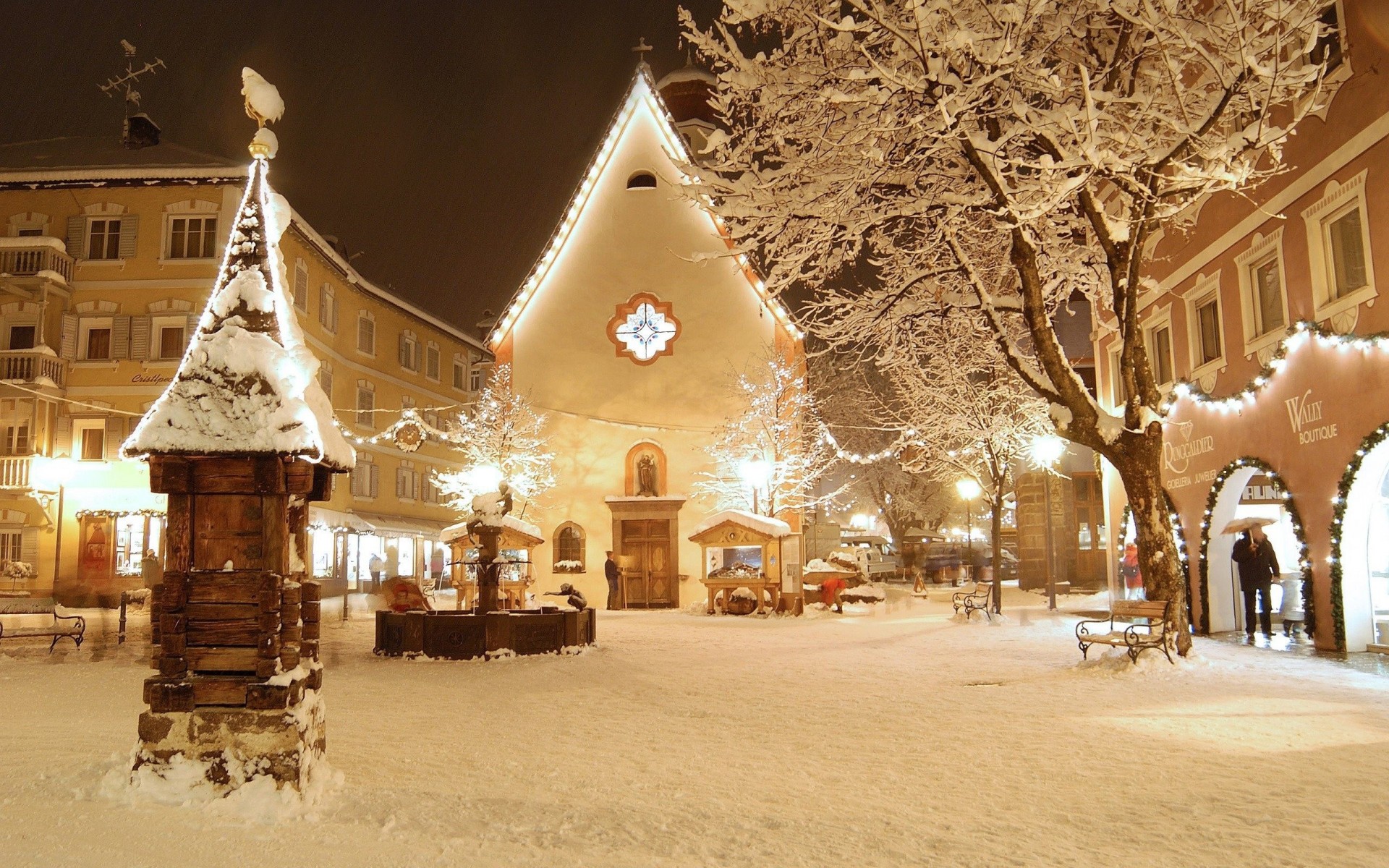 christmas night light hotel beautiful winter photo new year italy