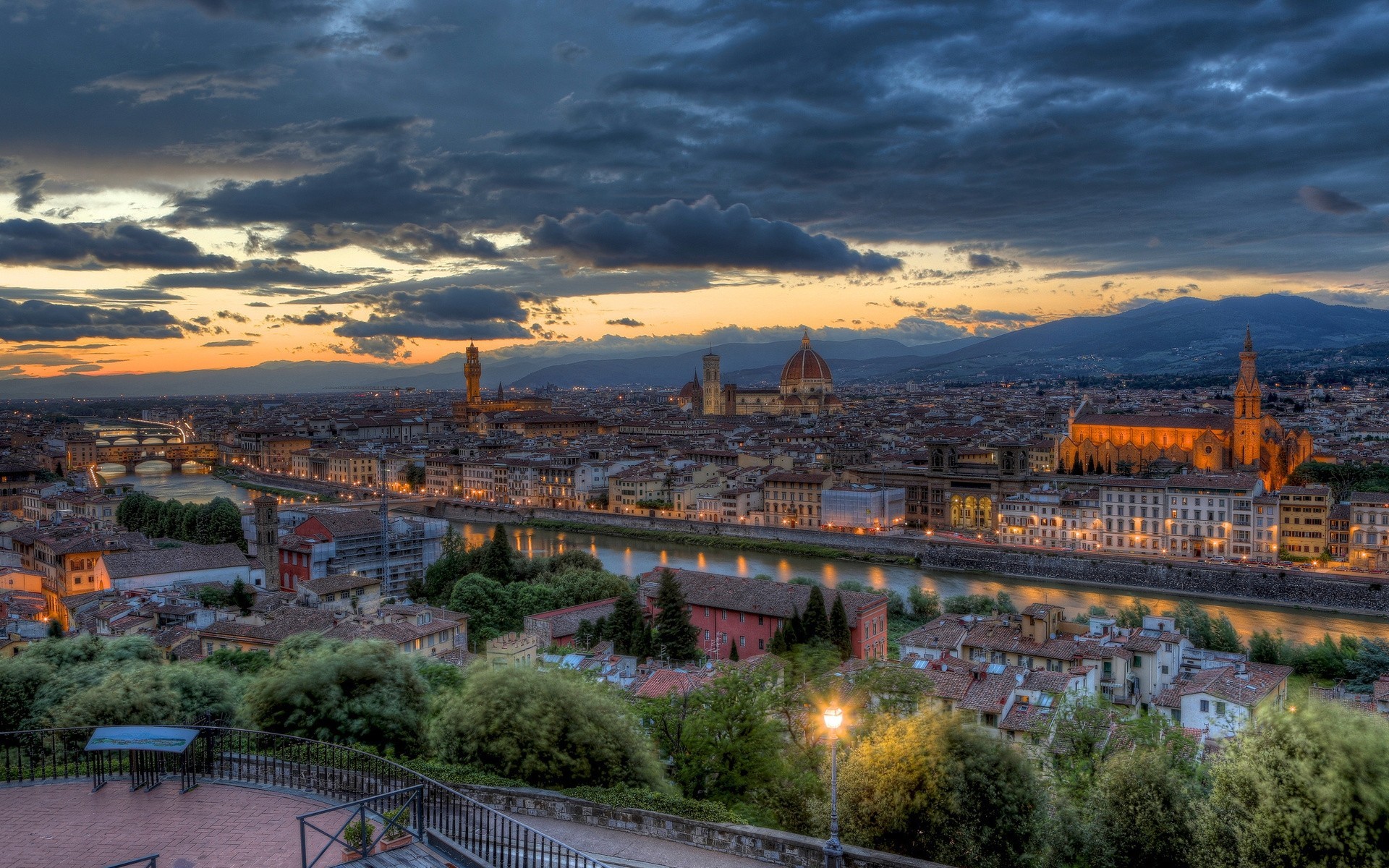 nuit toscane coucher de soleil florence