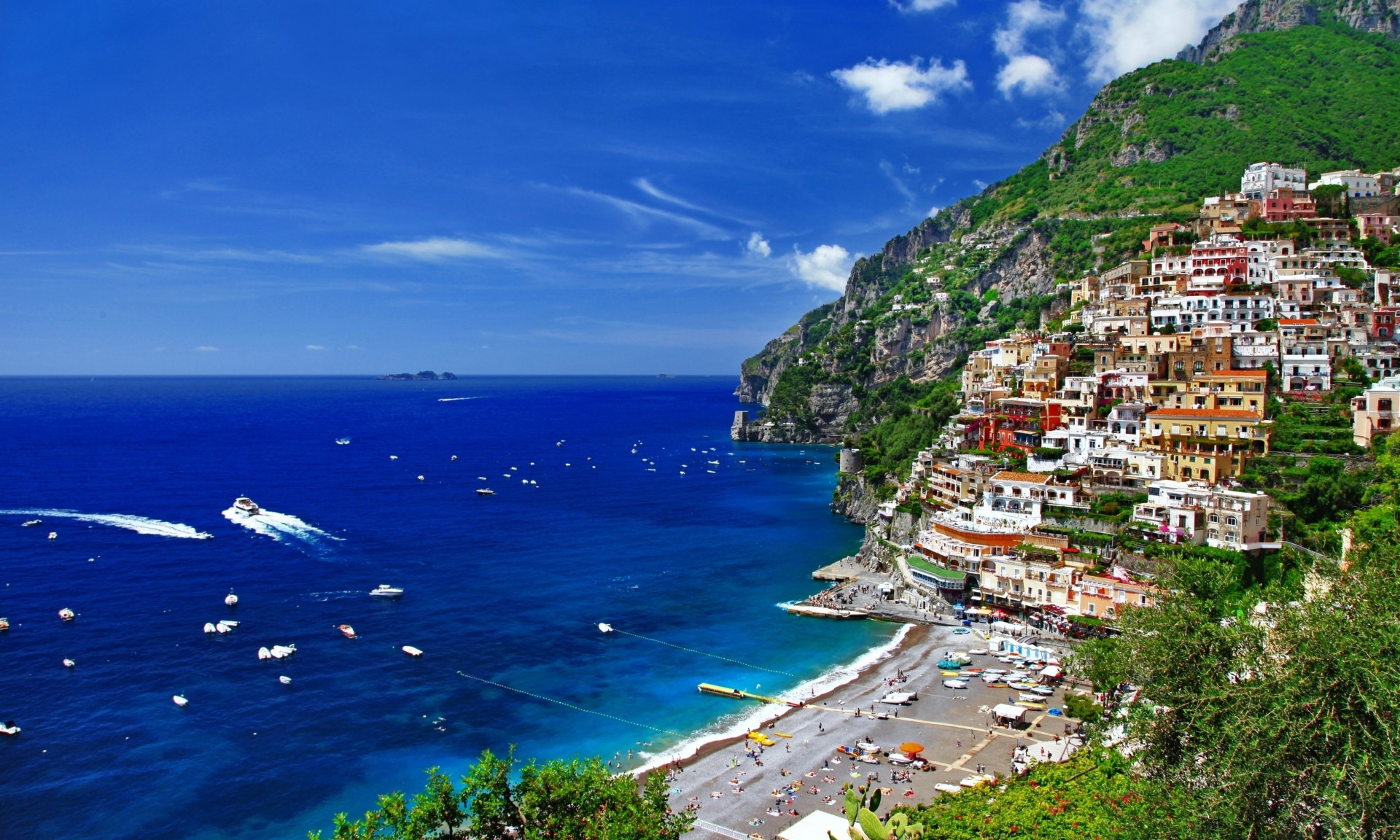 italia naturaleza árboles mar montañas casas