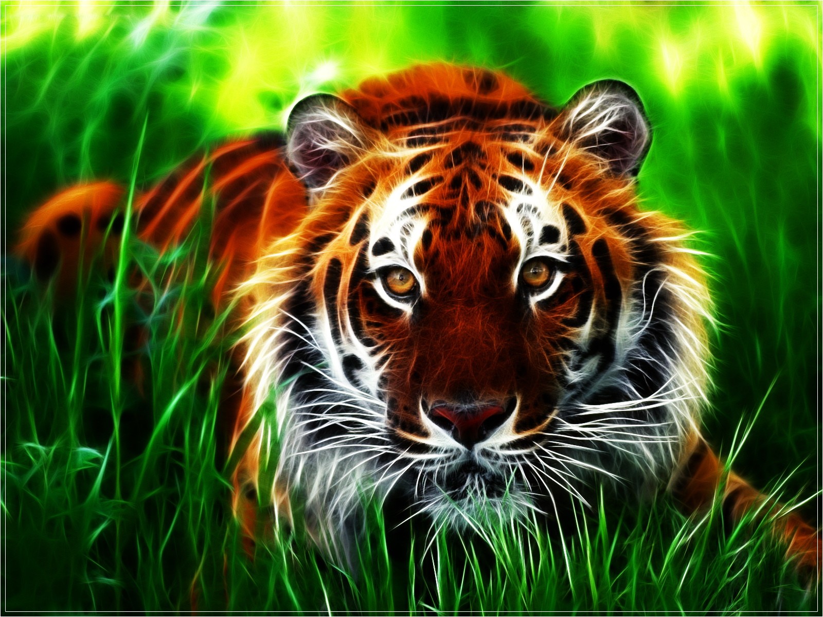 3d tiger tier blick