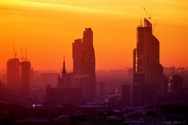 Urban sunset, silence, peace, peace