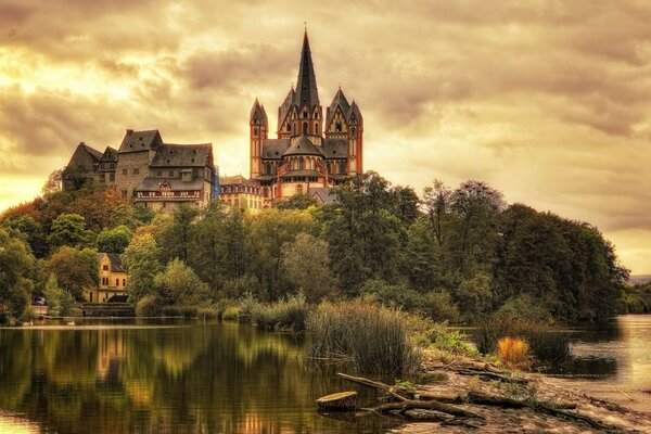 Castle in the middle of a park in Germany