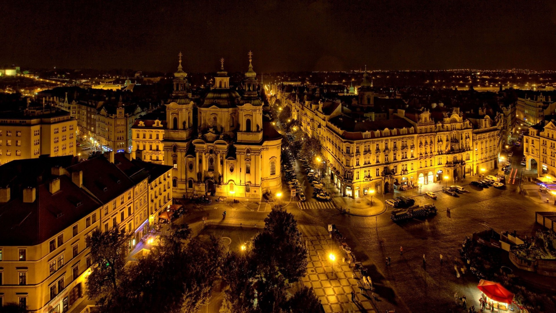 notte città praga repubblica ceca