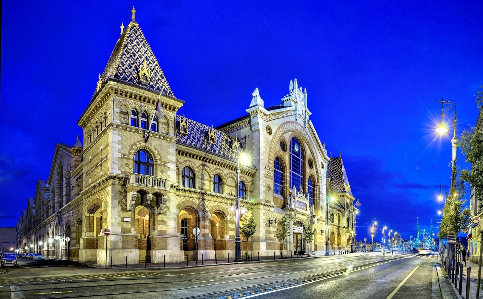 architektur stadt lichter nacht gebäude straße ungarn beleuchtung