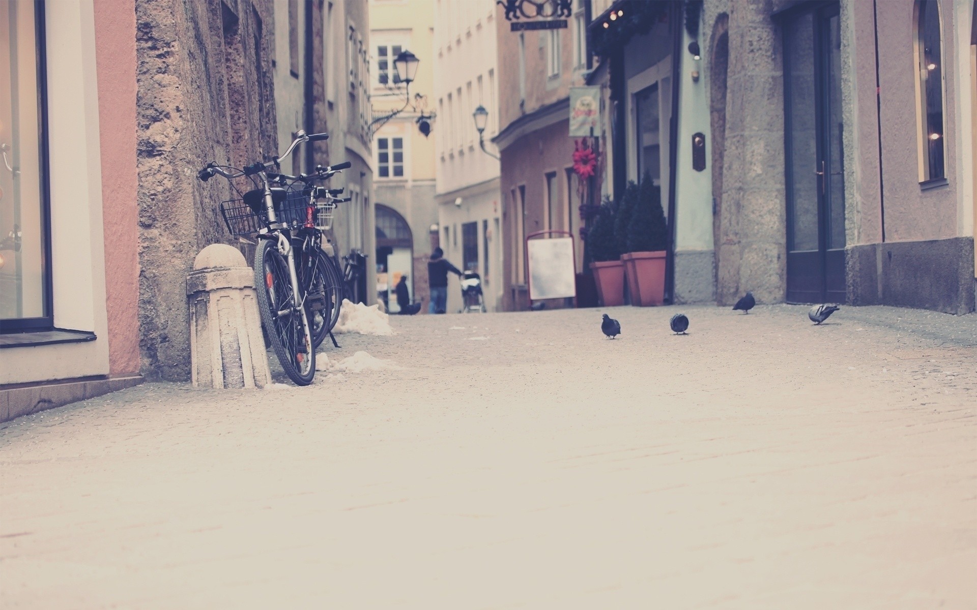 bici stand strada tratoir città case