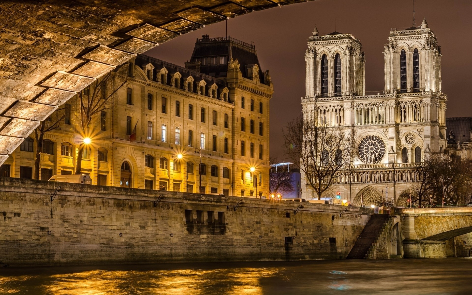 lumières nuit seine france paris ville capitale