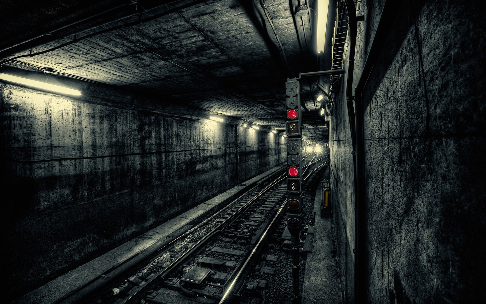 metro luz tren túnel