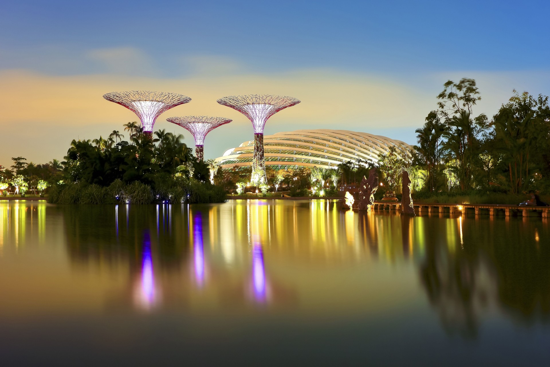 noche ciudad singapur