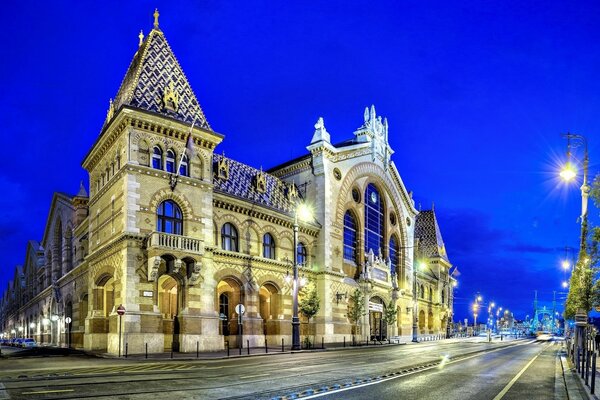 Architecture of the night city Hungary