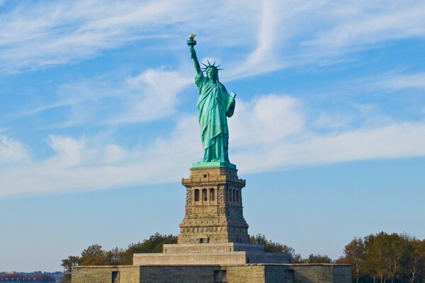 Statue of Liberty in the afternoon against the sky