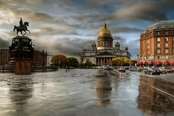 View of St. Petersburg on a cloudy day