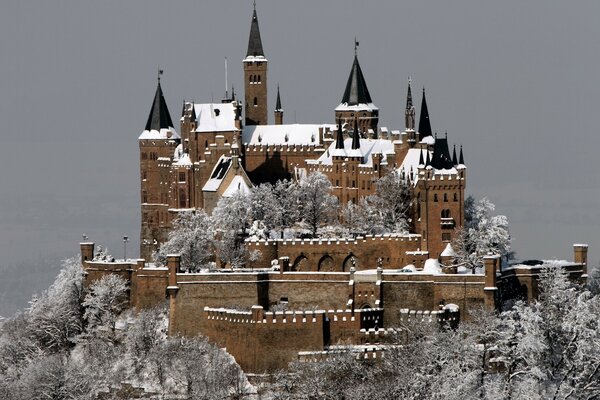 Germany. Hohenzollern Castle in winter