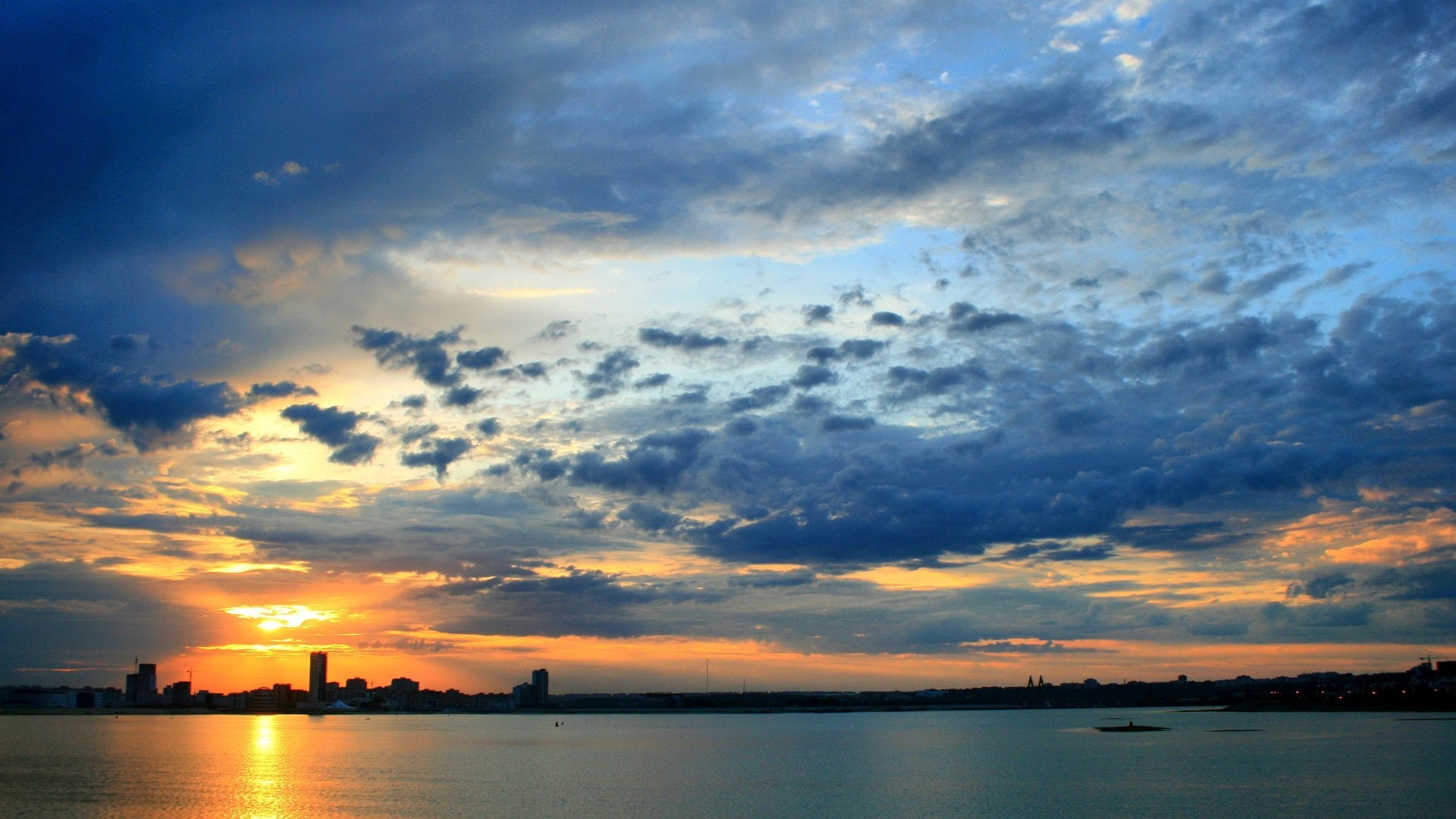 nuit coucher de soleil ville