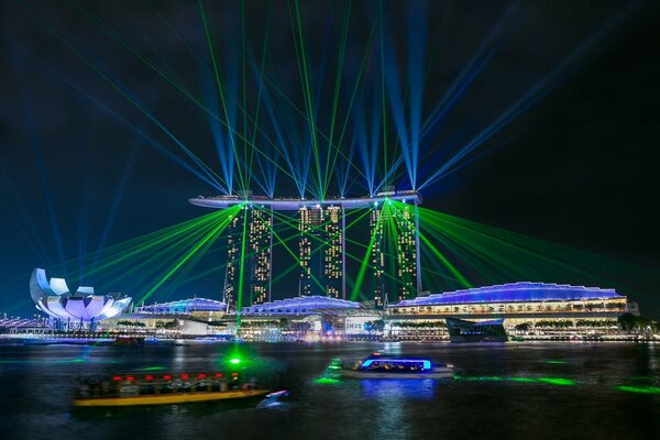 Nacht-Lasershow in Singapur, Marina Bay