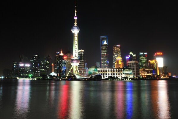 Nachtansicht von Shanghai in China