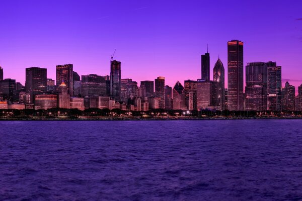 Stadtbild. Die Uferpromenade von Chicago