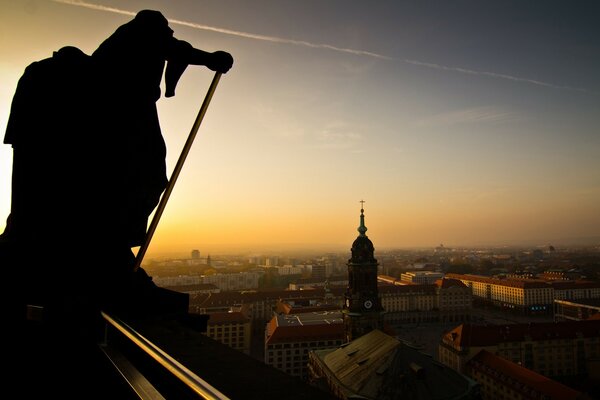 Blick auf Dresden vom hohen Dach