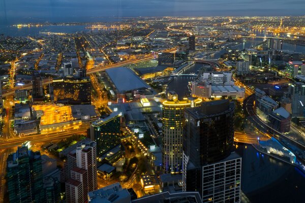 Melbourne una de las ciudades de Australia vista desde arriba