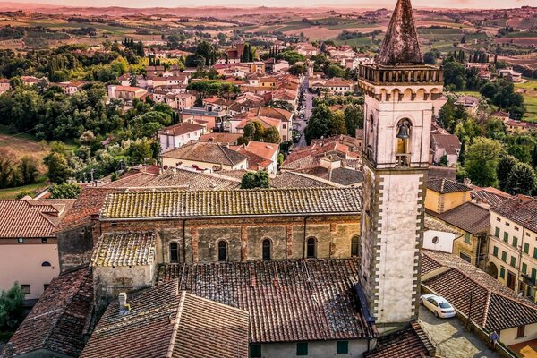Church of Santa Croce in Italy in Tuscany panorama