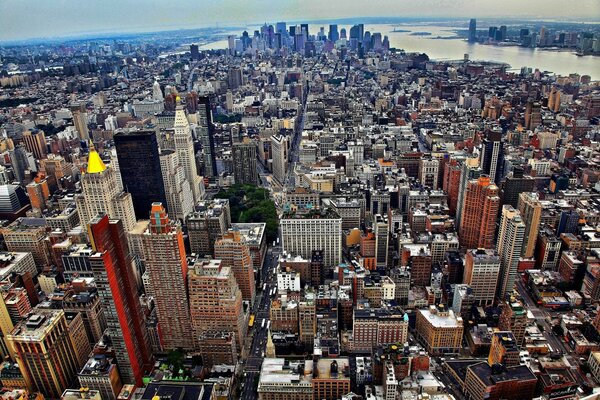 Vista de pájaro de nueva York