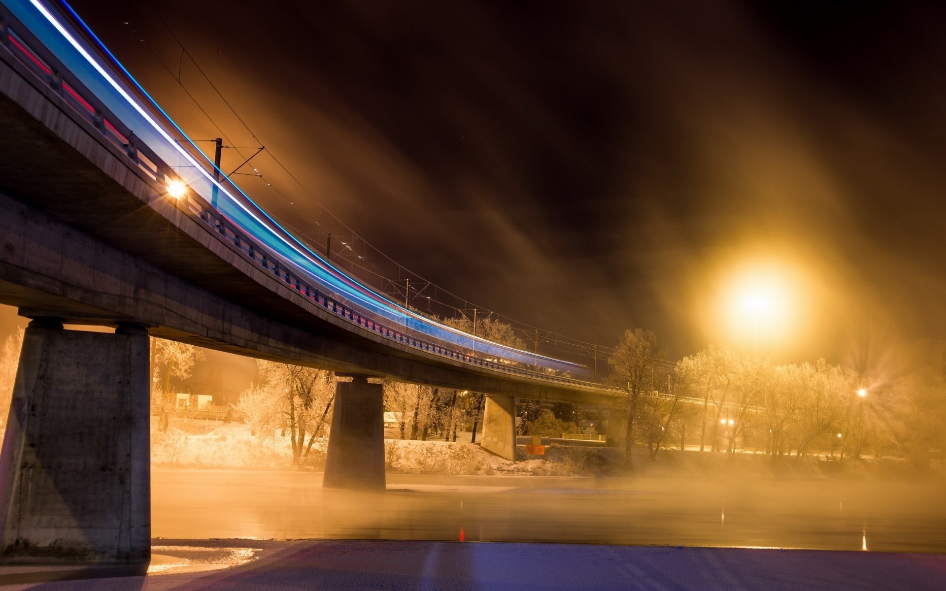 luz noche puente ciudad