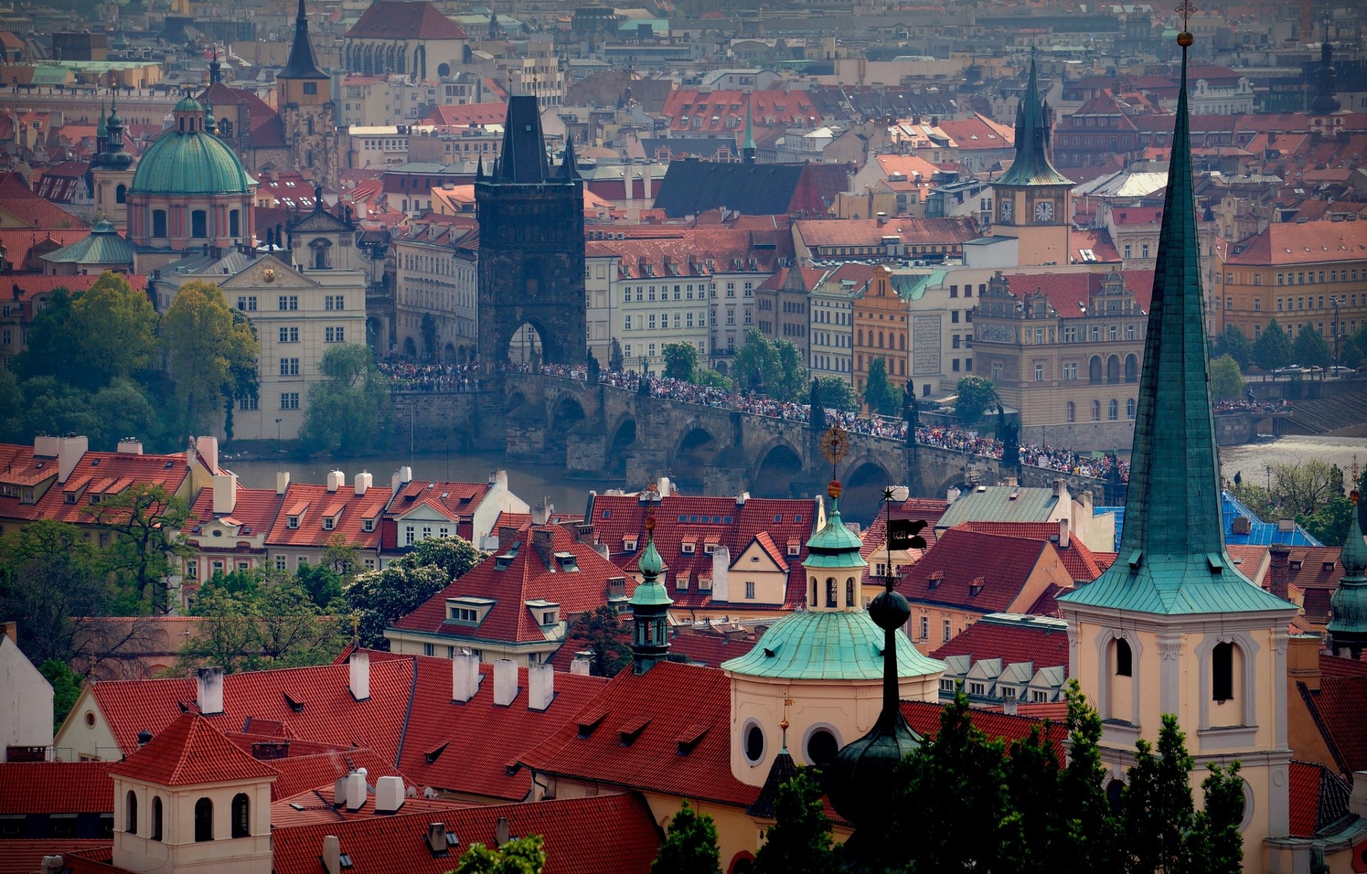 Прага с высоты птичьего полета