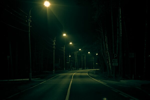 Night road leading to nowhere