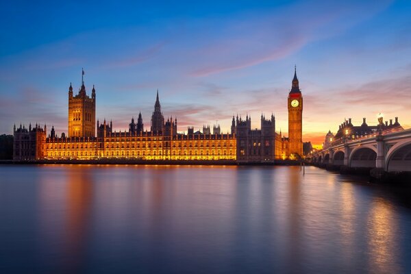 A landmark of London. Big Ben at night