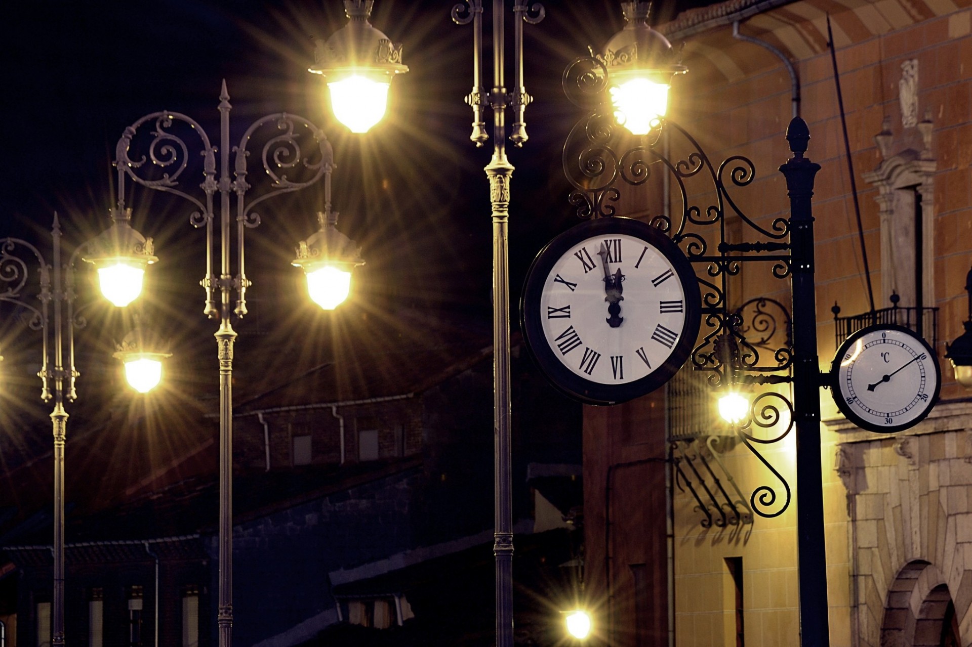 noche calle españa ciudad luces reloj iluminación castilla y león hogar