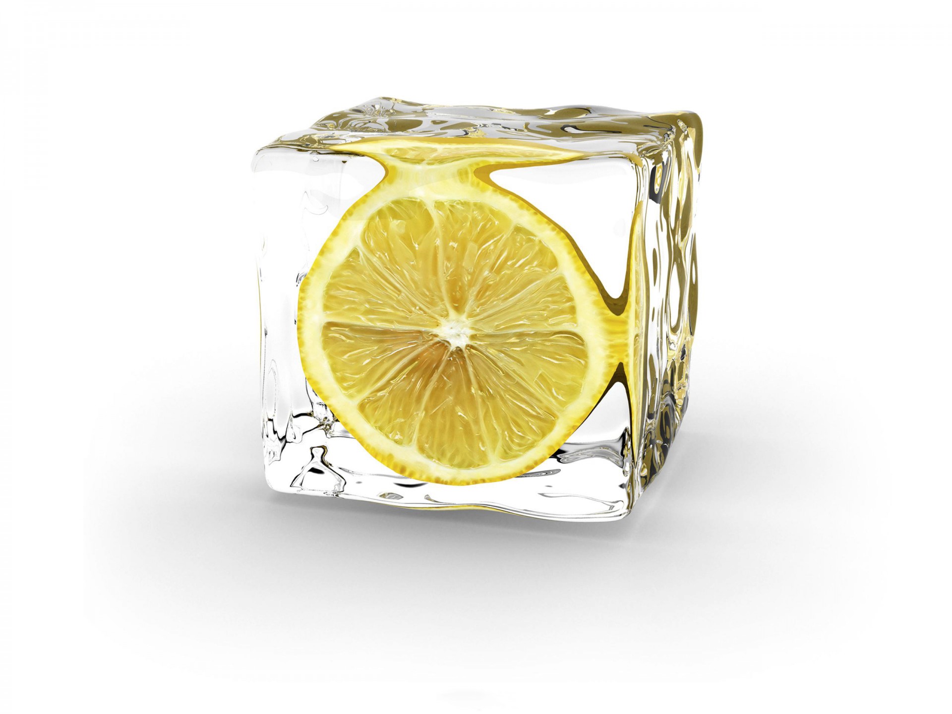 лимон кубик льда минимализм