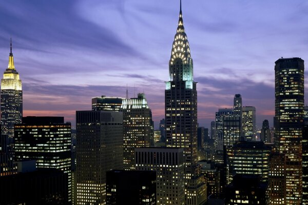 Lights of the new city at night