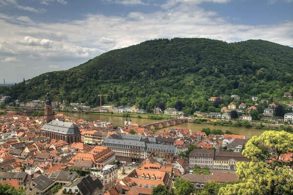 Beautiful panorama of the German city