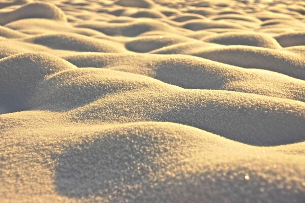 Snow drifts on a sunny day