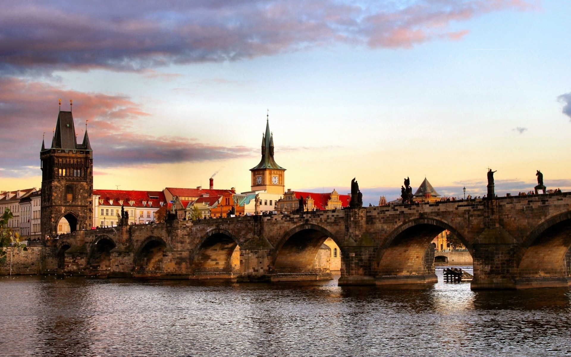 pont république tchèque rivière prague