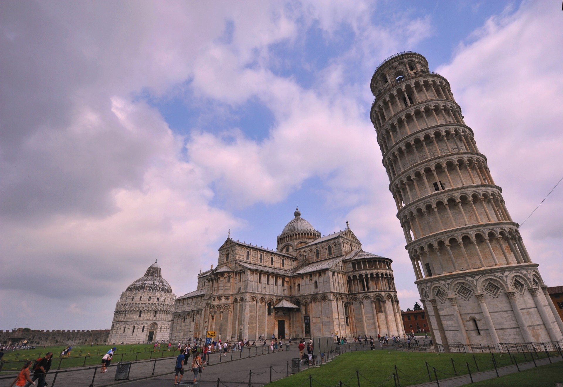 italy cathedral clouds pisa sky tower