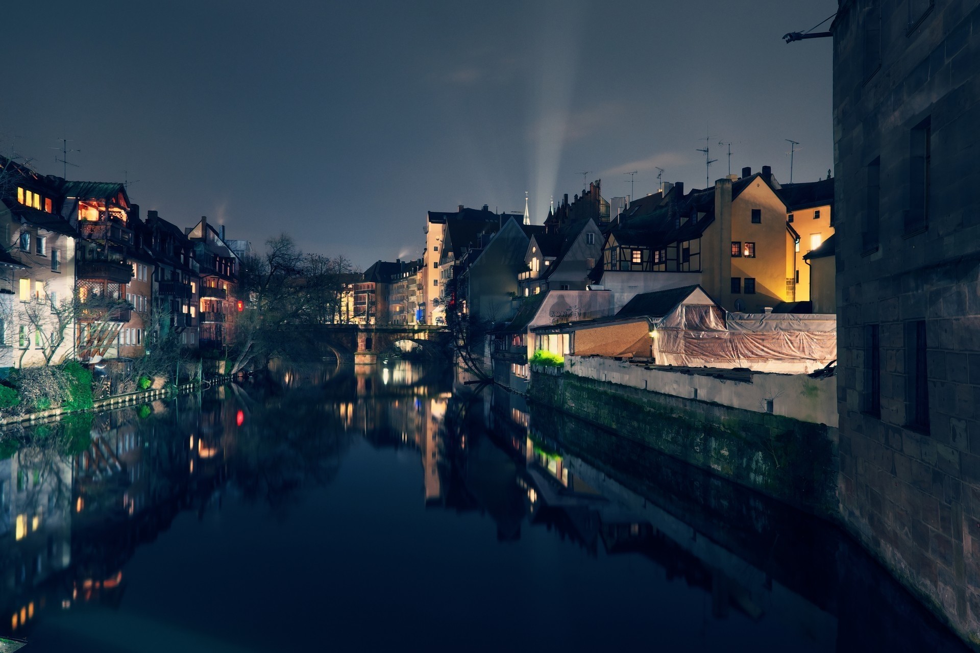 fluss ansicht nacht stadt