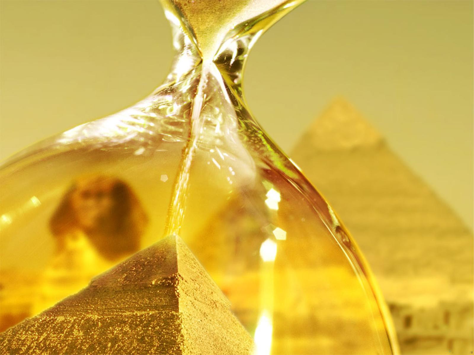 ägypten sanduhr gelb pyramiden sphinx gold glas sand sonne