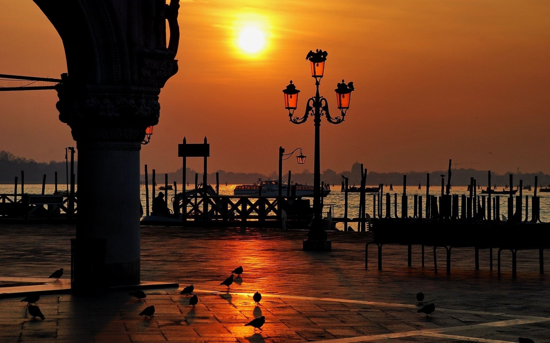 plaza de san marcos venecia puesta de sol