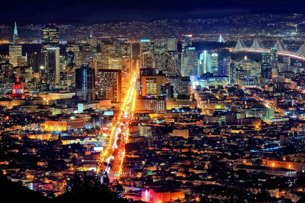 Lumières de la nuit de San Francisco. AMÉRICAIN