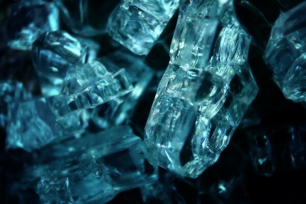 Crystal shards of ice are dark