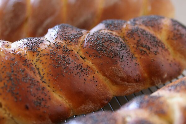 Bollo de amapola dulce y curvilíneo