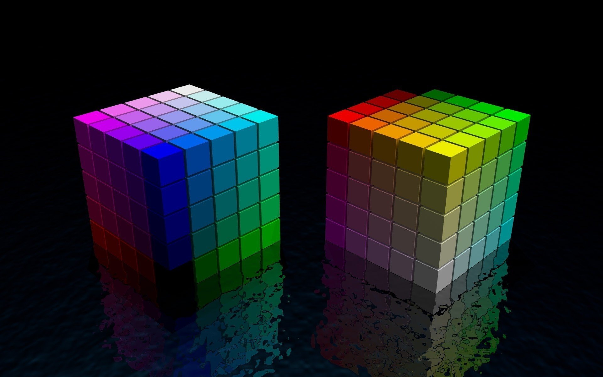 cube de rubik eau couleurs assorties fantaisie