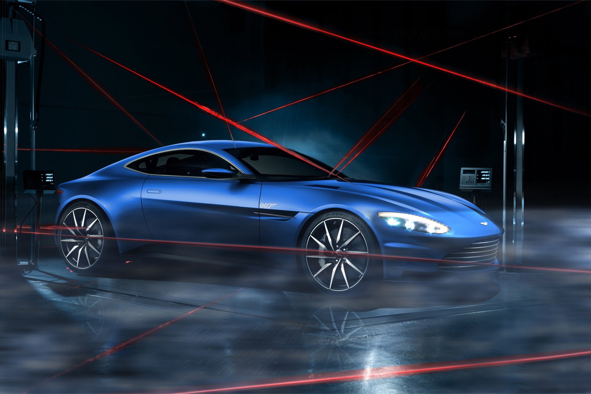 aston martin db10 lagonda limitada azul coche láser oscuro