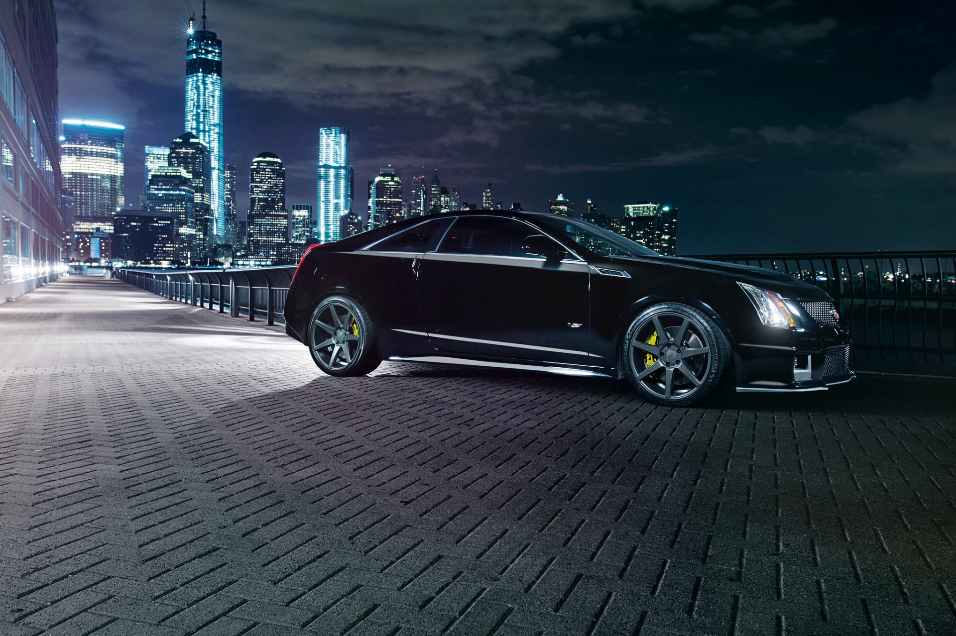 cadillac cts-v negro cadillac noche ciudad luces