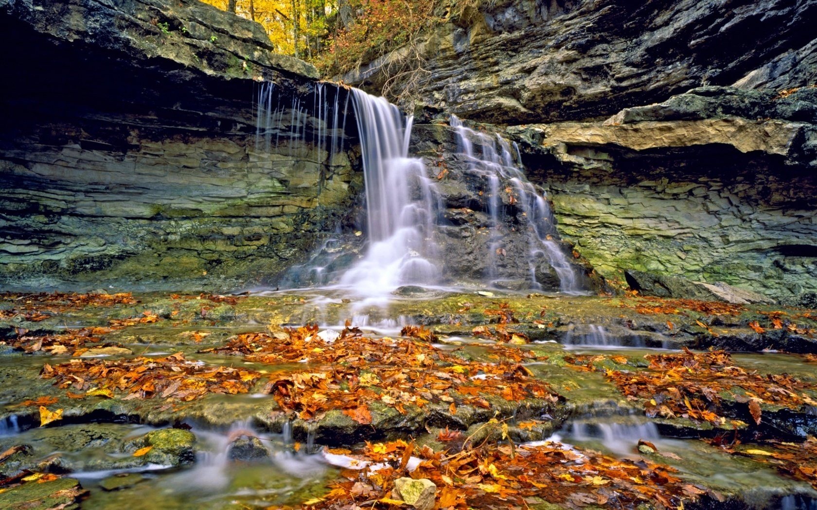 follaje de otoño rocas agua cascadas arroyos caída de hojas época dorada verano indio hojas amarillas