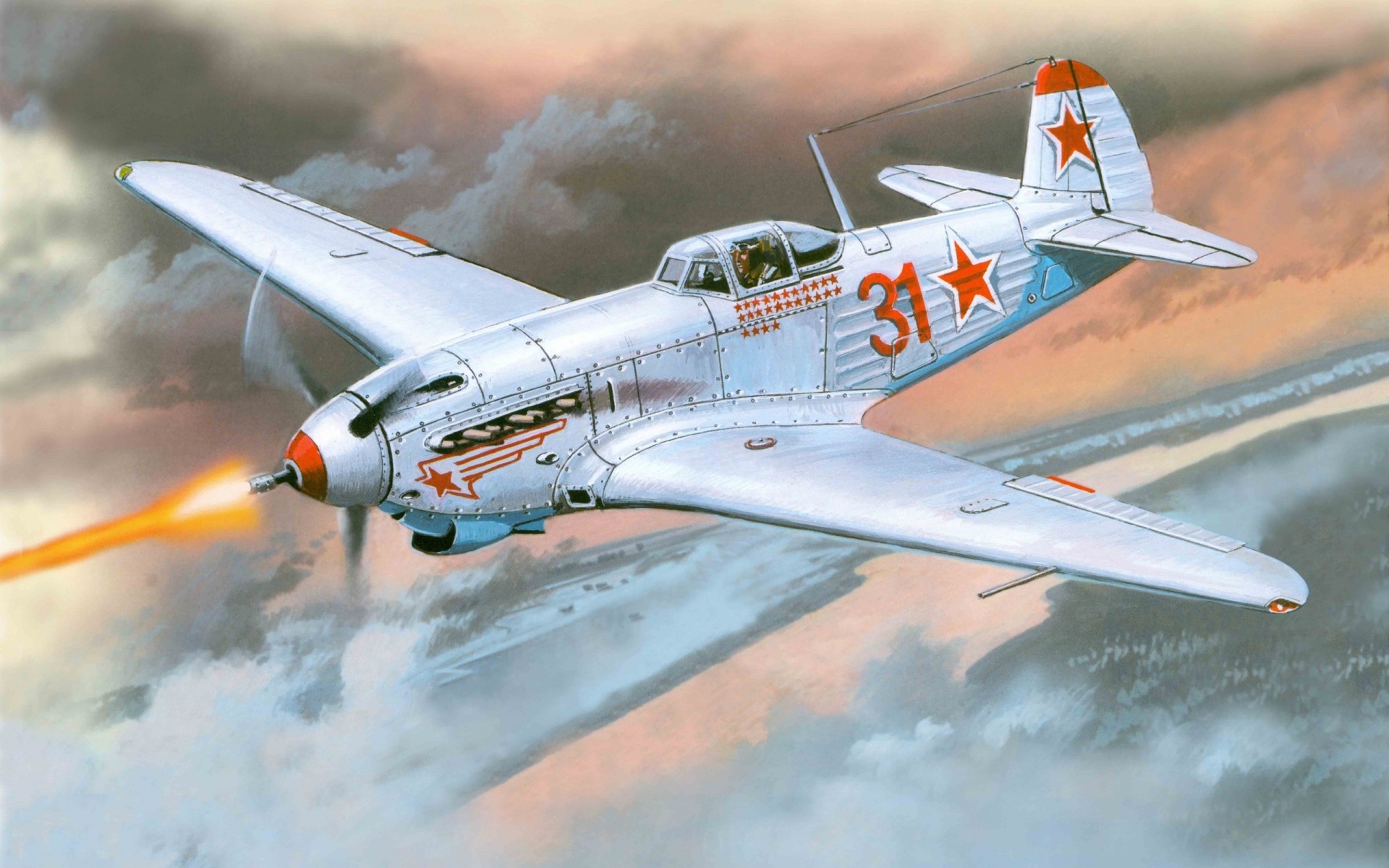 avión arte yak-9k de gran calibre soviético