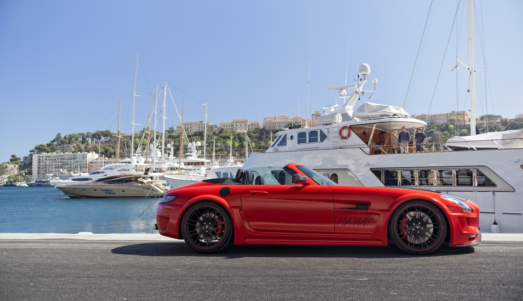 mercedes-benz sls amg hamann hawke czerwone