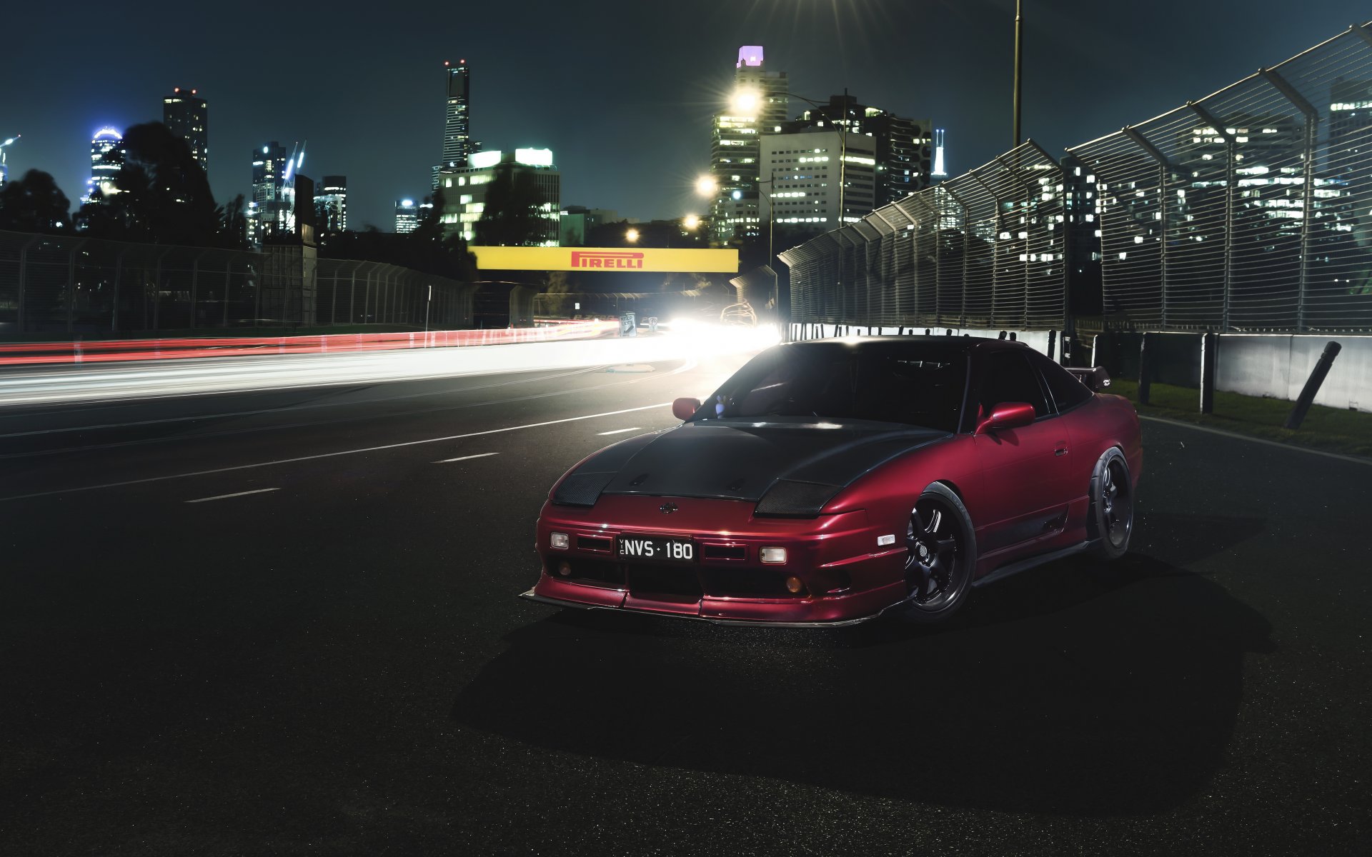 nissan 180sx car track night