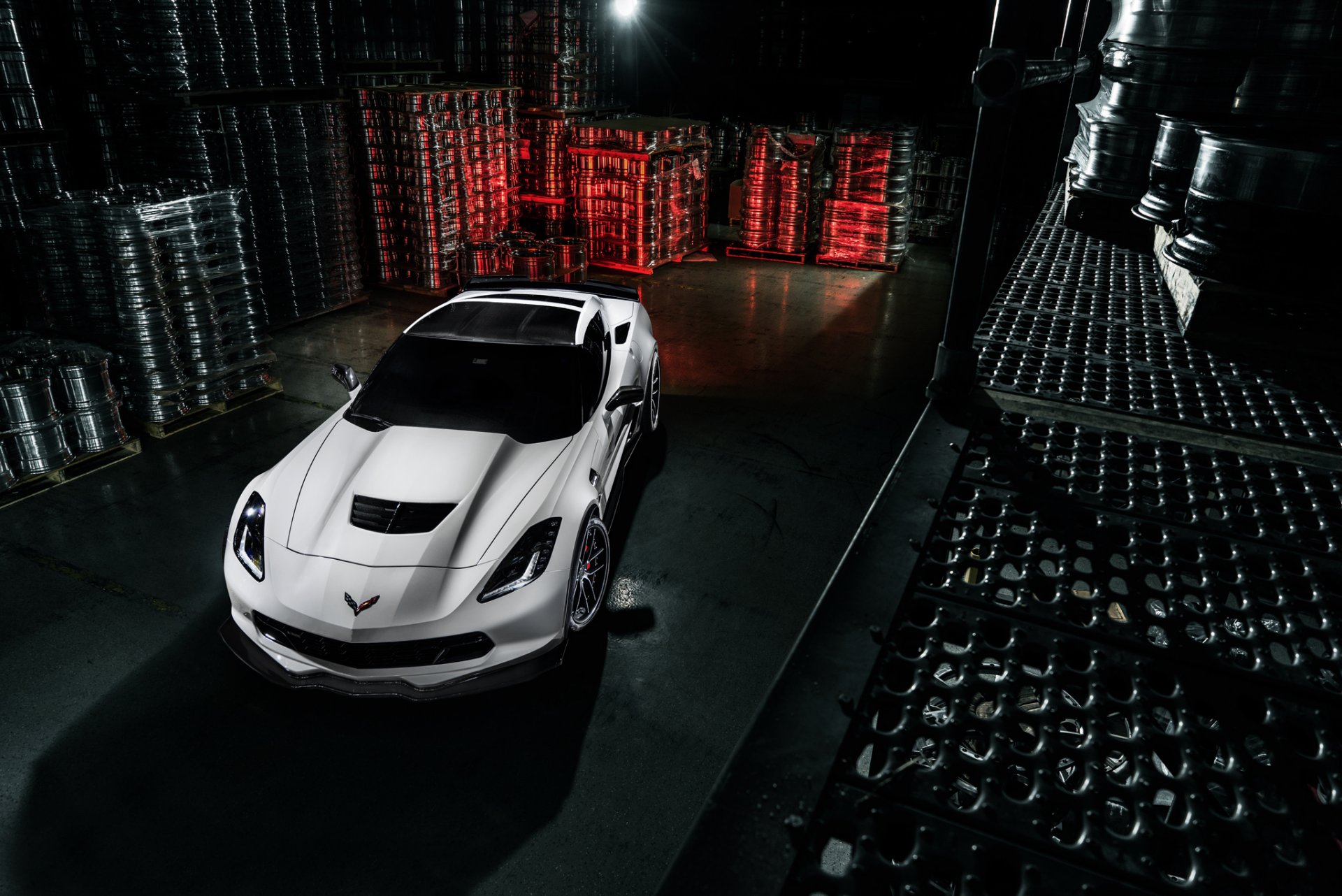 chevrolet corvette c7 stingray b-forgiato ruote bianco popolare visualizza