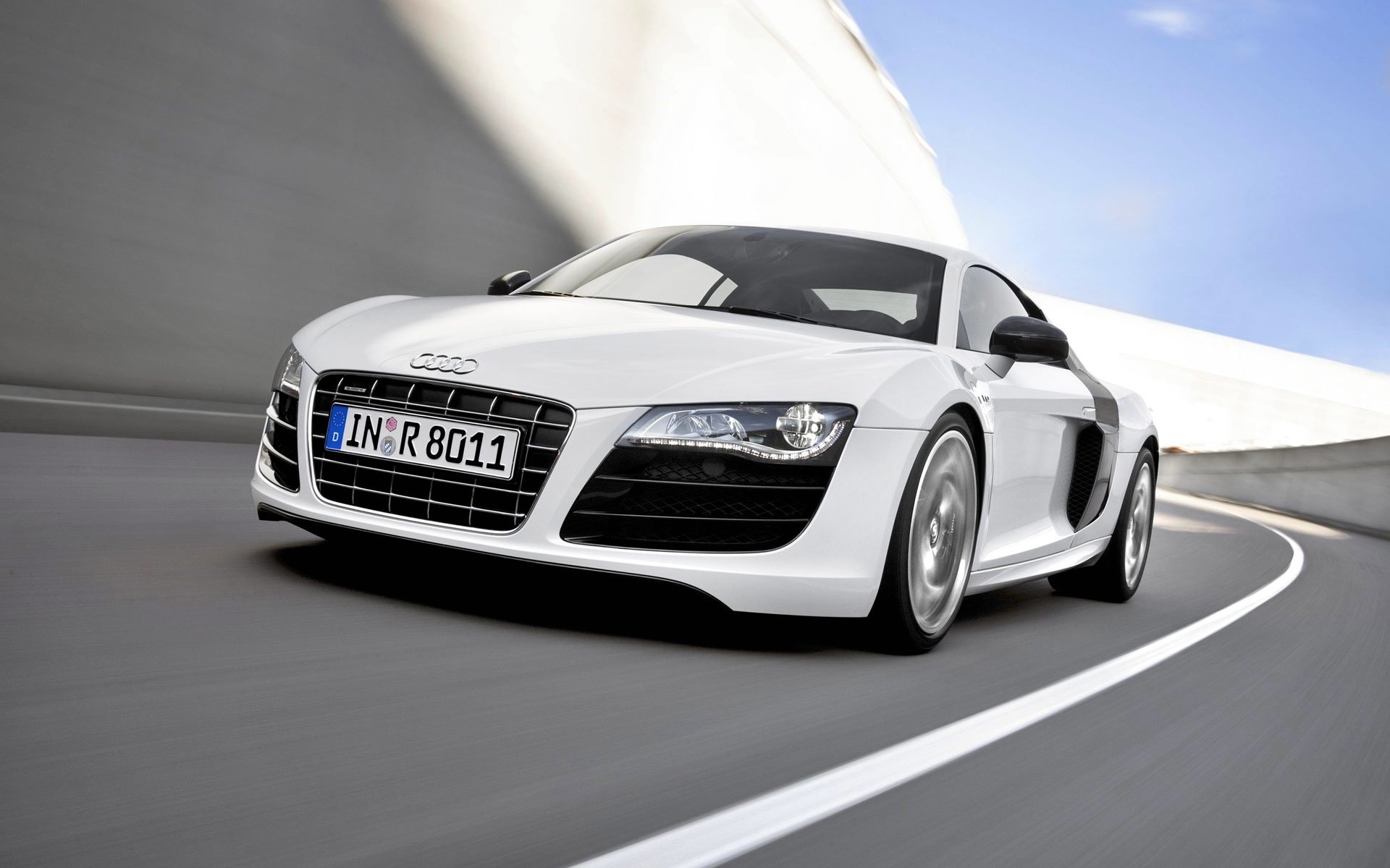 audi r8 v10 audi auto bianco cofano auto sportiva